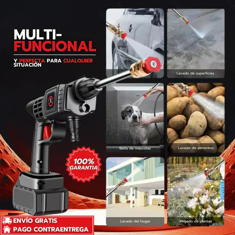 Hydro-Max Pro™: Hidrolavadora Portátil Inalámbrica Con 2 Baterías Recargables